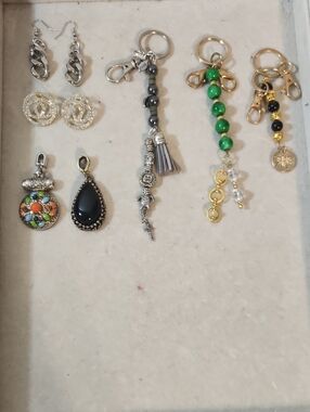 Assorted Dangle Charms & Earrings,3 Bag Charms.